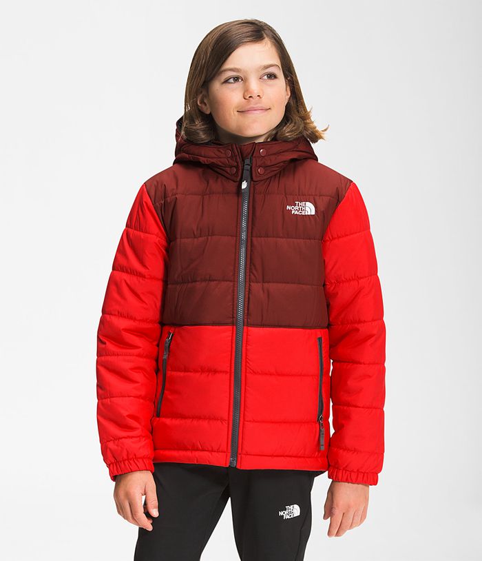 The North Face Jacket Reversible Mount Chimbo Full Zip Hooded Red - Boys - Thailand FNUGL-6721